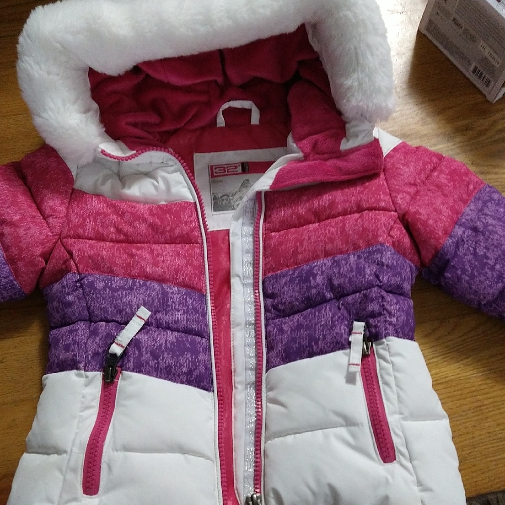 32 Degrees Pink and Purple Kids Puffer Jacket